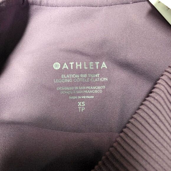 Athleta High-Rise Compression Elation Rib Tight in Lavender Size XS - Picture 2 of 8